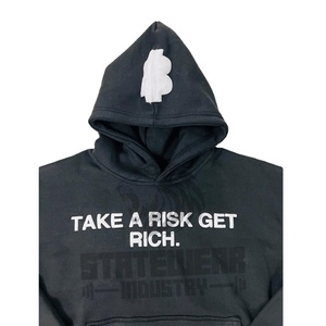 เสื้อฮู้ดดี้ผู้ชายพิมพ์ลายปักโลโก้ตามสั่ง ผ้าฟลีซเนื้อหนัก 450gsm ผ้าฝ้าย 100% ทรงโอเวอร์ไซส์สำหรับผู้ชาย - Product Image 3