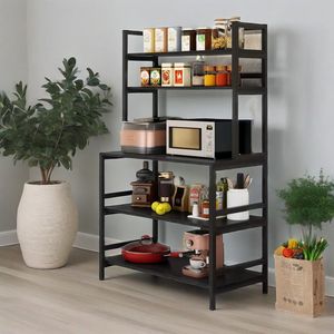 Industrial Microwave Oven Stand 5-Tier Free Standing <b>Kitchen</b> Utility Cart with Hutch <b>Kitchen</b> Bakers Rack <b>Kitchen</b> <b>Storage</b> - Product Image 2