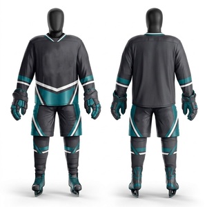 Uniformes de Hockey sobre Hielo Ecológicos de Primera Calidad, Impresos y Bordados, Tejido Transpirable que Absorbe la Humedad, Elástico en Cuatro Direcciones, Anti-UV - Product Image 1