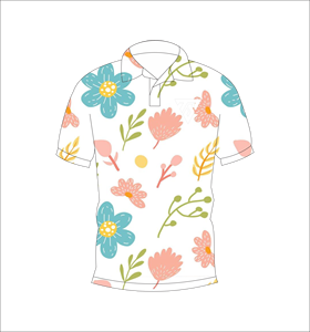 Camisa Polo Blanca para Hombre con Estampado Floral, Sublimación Personalizada, Manga Corta, Verano, Casual, Transpirable, Ligera, para Golf - Product Image 1