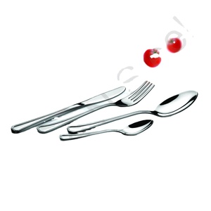 Ensemble de couverts de fête en acier inoxydable CAPRI couleur argent, comprenant couteau, cuillère et fourchette pour la cuisine et les dîners - Product Image 1