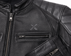 Blouson de moto en cuir épais |   Imprimé hivernal |   Noir Gris Bourgogne Vert Olive |   Fabricant OEM ODM |   Design haut de gamme - Product Image 4