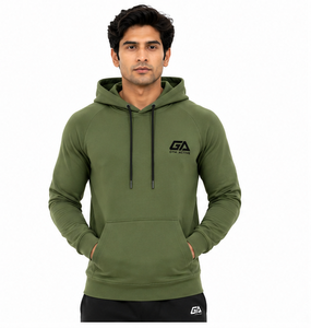 Sweat à capuche rose imperméable 100 % coton coupe classique pour homme avec logo personnalisé sur le devant, poche en polaire, décontracté, pour la gym, vêtement de sport d'hiver 370g - Product Image 6