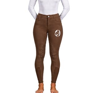 <b>Brown</b> Women Horse Riding <b>Leggings</b> High Waist Stretch Equestrian Pants Silicone Full Seat Grip Riding Tights Training Sports Wear - Product Image 1
