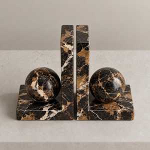 Sujetalibros Esféricos de Mármol Rojo Marrón al por Mayor, Adornos Geométricos para Libros, Decoración para el Hogar, Estudio, Oficina, Hotel y Escritorio - Product Image 2
