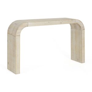 Consolle in Legno Naturale Testurizzato da 52 Pollici con Bordo Curvo per Ingressi e Soggiorni - Product Image 6