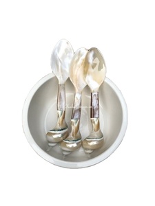 Vintage Shell <b>Spoon</b> Set With Mirror Polish Long Handle Durable Cutlery For Wedding Occasion - Product Image 1