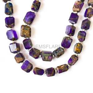 Aaa Mohave Amethyst Nugget Beads 5x7-6x8MM Copper Turquoise Faceted Tumble Shape Beads Amethyst Wholesale Beads For Jewelry Maki - Product Image 5