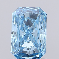 Diamante Azul de Corte Radiante de 1 Quilate, Cultivado en Laboratorio, Claridad VVS2, Color Fantasía, Diamante Suelto, Certificado IGI, Venta al Por Mayor