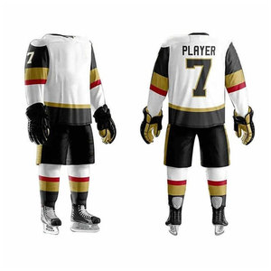 Custom ijshockey tenue set lange mouwen team shirt shorts broek effen vochtregulerend voorlogo sportkleding winterkleding - Product Image 1