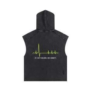 Men's Sleeveless Hoodie Casual Slim Fit Zip up Drawstring Plain Tank <b>Top</b> Hooded <b>Vests</b> Sleeveless Hoodie - Product Image 2