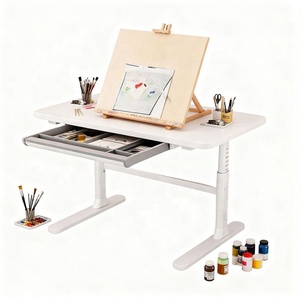 Schlichter weißer Holz-Lese- und Lerntisch für Kinder, geeignet für Home-Office, <span class=keywords><strong>Computer</strong></span>-Arbeitsplatz, Schreibtisch mit Schublade. - Product Image 3