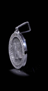 Moissanite <b>Silver</b> <b>Initial</b> K Pendant Round Medallion Iced Out Hip Hop Statement <b>Necklace</b> Luxury Jewelry For Men Unisex Gift - Product Image 2