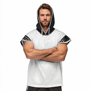 Haut à capuche de football imprimé sans manches pour adultes et jeunes, pull de football par sublimation pour hommes - Product Image 2