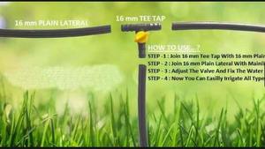 Conector adaptador de tubería de riego por goteo de PP negro y amarillo de 16 mm para sistema de cinta de riego en agricultura, granjas, invernaderos y jardines. - Product Image 2