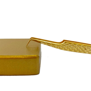 Pince à épiler en acier inoxydable de haute qualité pour cils, avec logo personnalisé, pointe en fibre, outils de beauté à marque privée, vente en gros - Product Image 2