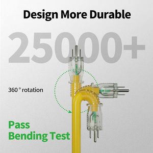 Cavo di prolunga per esterni impermeabile da 15 m (50 piedi) 12/3 con indicatore luminoso, calibro 12, 3 poli, flessibile e resistente al freddo, con connettore 12/3 - Product Image 2