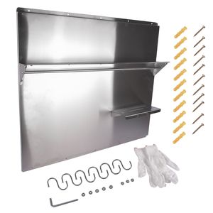 36 X 30.7 Inch Stainless Steel Range Hood Wall Shield Rectangle Backsplash <b>Storage</b> Shelf for Range Hood <b>Kitchen</b> <b>Storage</b> Solution - Product Image 2
