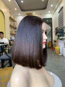 Cabello humano real 100%, extensión de cabello humano vietnamita, peluca estilo Bob, 300g, 10 ", flecos opcionales, Color personalizado - Product Image 3