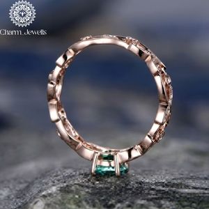 Bague de fiançailles en moissanite plaqué or rose argenté pour femme Charm_Jewells, taille coussin, sertissage à griffes, motif floral romantique, IGI - Product Image 5