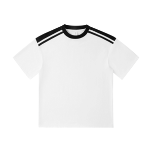 Camiseta de punto extragrande personalizada para hombre, estilo urbano, con cuello en V, manga corta, informal, transpirable y ecológica, de spandex/poliéster - Product Image 4