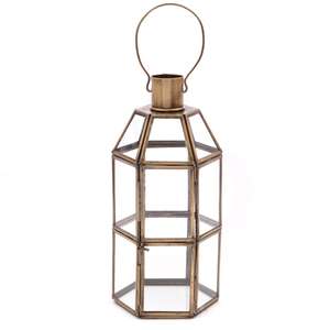 Lanterne décorative classique pour la maison, porte-bougie en verre, lanterne élégante en métal et verre, lanterne antique - Product Image 1