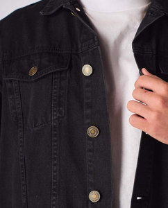 Chaqueta Vaquera Clásica Casual para Hombre, Estilo Vintage, Ropa Urbana Moderna, Parches Decorativos, Botones, Ecológica, Resistente al Viento, Cómoda - Product Image 6