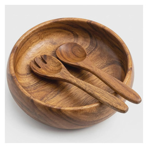 Beautiful Wooden Salad Server Trendy Spoon & Fork <b>Set</b> Stylish Cutlery Flatware Dining Wooden Salad Server Serving Kitchenware - Product Image 2