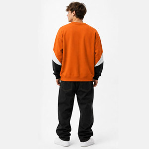 Men's Customizable Heavyweight Woven 100% Cotton Oversized Pullover Sweatshirt with Printing Logo Letters for Sleeves - Product Image 4
