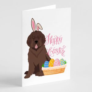 Whimsical A7 Size 5x7 Brown Newfoundland <b>Easter</b> Blank Note <b>Cards</b> <b>Pack</b> of 8 with Envelopes Newfie Christmas Greeting <b>Card</b> Set - Product Image 1