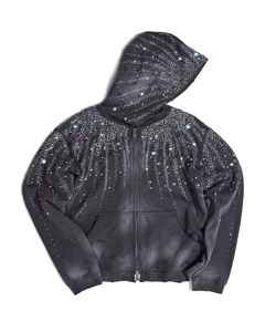 Sweat-shirts à capuche style Bling avec strass pour hommes – Vente en gros, couleur personnalisée, confortables et respirants, avec fermeture éclair, pour la mode urbaine - Product Image 1