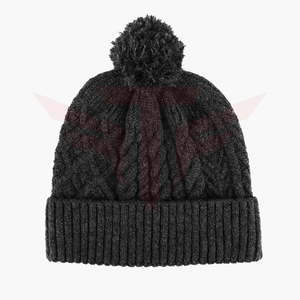 Unisex Solid Color Acrylic <b>Beanie</b> Hat 56-58CM Casual Winter Knitted Cap <b>with</b> <b>Pom</b> <b>Pom</b> for Adults - Product Image 1
