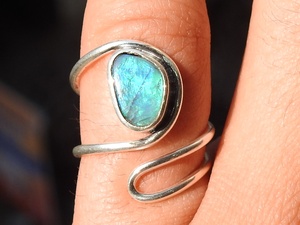 Australian <b>Opal</b> <b>Ring</b> Adjustable-925 Sterling Silver-October Birthstone-<b>Opal</b> Doublets-Handmade Jewelry-Gift For Her-MS - Product Image 4