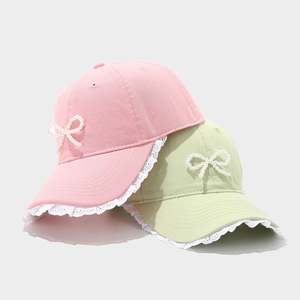 Gorras de Béisbol Deportivas para Mujer, con Borde de Encaje, Parte Superior Suave y Lazo de Perlas - Product Image 3