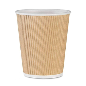 Gobelet à café en papier ondulé de 300 ml (10 oz) de qualité supérieure, écologique, biodégradable, recyclable, robuste, léger, impression personnalisée - Product Image 1
