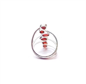 Classic 925 Sterling Silver Multi Garnet <b>Wrap</b> Ring Handmade Minimalist Unique Designer Fine Jewelry for Women <b>Gift</b> - Product Image 4