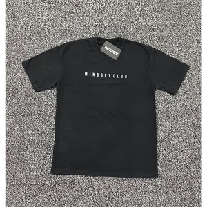 Men's 100% Cotton Black Short Sleeve T-<b>Shirt</b> Regular Fit O-Neck Cotton Jersey Casual Custom Letter Screen Print Front Logo - Product Image 5