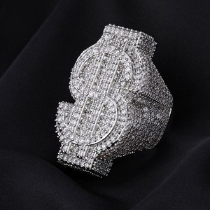 Hip Hop Style Moissanite <b>Ring</b>, <b>925</b> <b>Silver</b> Yellow Gold Plated Diamond <b>Ring</b> For Men, Moissanite <b>Ring</b> For Parties & Wedding - Product Image 2
