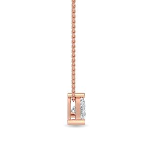 Pendentif distinctif en or rose 14 carats avec diamant de laboratoire triangulaire de 1,04 carats, collier de joaillerie fine pour femme, style moderne - Product Image 6