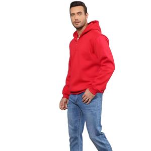 Rugged <b>Mens</b> Hoodie <b>Quarter</b> <b>Zip</b> Soft <b>Fleece</b> Layer Warm Touch Flexible Motion Shape Modern Profile Durable Stitch Daily Comfort - Product Image 1