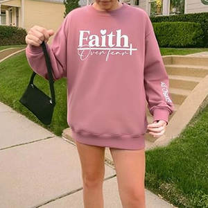 Sweat-shirt Chrétien pour Femme, Motifs Foi et Jésus, Col Rond, Manches Longues, Pull Décontracté - Product Image 2