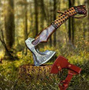 Hacha Vintage Tomahawk AXES KNIVES JE-AX-149, Acero con Alto Contenido de Carbono, Mango de Madera de Palisandro, 600g, 17 Pulgadas de Longitud Total, Ideal para Bricolaje Industrial - Product Image 5