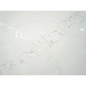 NV866 Llamativa villa de ingeniería residencial ecológica de bajo mantenimiento Losa de Isla de cocina de piedra de cuarzo cultivada blanca - Product Image 1