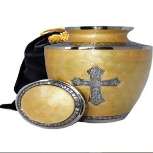 Urn Adult Pet Brass and Funeral Box Keepsake Urns Casket Funerary Urn Ossuary Cinerary Human <b>Memorial</b> - Product Image 1