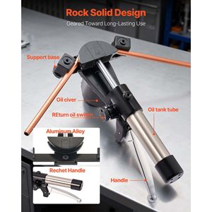 Kit de Dobladora de Tuberías de Cobre para HVAC de 1/4 y 7/8 Pulgadas, Juego de Dobladoras Hidráulicas de Aluminio para Curvas de 90 Grados - Product Image 5