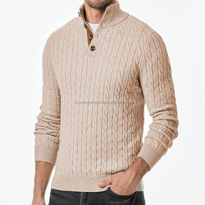 <b>Men's</b> Sweaters Wool Cashmere Blend Heavyweight Patchwork Front Logo Stylish Long <b>Cardigan</b> - Product Image 5
