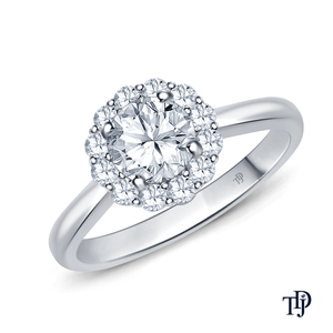 Bague de fiançailles élégante en or 10 carats, design floral moderne personnalisé, sertie d'un diamant central étincelant cultivé en laboratoire, vente au détail OEM - Product Image 4