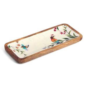 Plateau rectangulaire en bois émaillé Canary, fait main, plus durable et fiable, plateau décoratif pour hôtels et cafés - Product Image 1