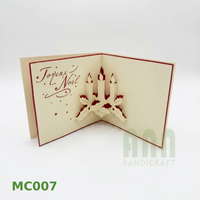 ANN HANDICRAFT Tarjetas de Felicitación Personalizadas Impresas en 4 Colores, Hechas a Mano en 3D, con Relieve, Papel con Barnizado Mate, Recuerdos Navideños
