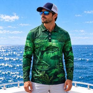 Custom UPF Fishing <b>Polo</b> <b>Mens</b> Fishing <b>Polos</b> Stretch Fishing <b>Polo</b> Shirt for Fishing Teamwear Brands - Product Image 3